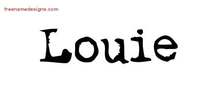 Louie Vintage Writer Name Tattoo Designs