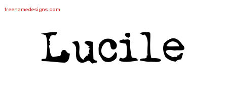Lucile Vintage Writer Name Tattoo Designs