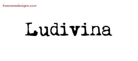 Ludivina Vintage Writer Name Tattoo Designs