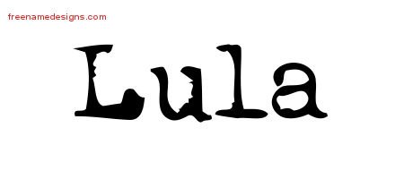 Lula Vintage Writer Name Tattoo Designs