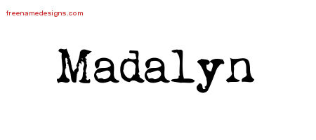 Madalyn Vintage Writer Name Tattoo Designs