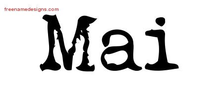 Mai Vintage Writer Name Tattoo Designs