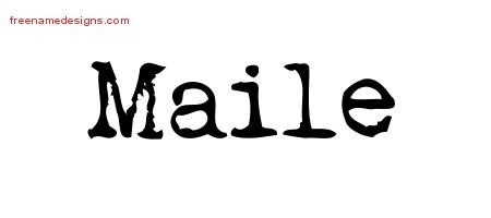 Maile Vintage Writer Name Tattoo Designs