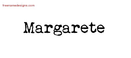 Margarete Vintage Writer Name Tattoo Designs