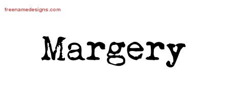Margery Vintage Writer Name Tattoo Designs