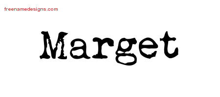 Marget Vintage Writer Name Tattoo Designs