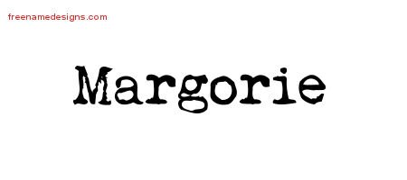Margorie Vintage Writer Name Tattoo Designs