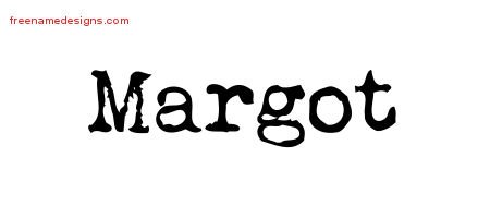 Margot Vintage Writer Name Tattoo Designs