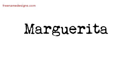 Marguerita Vintage Writer Name Tattoo Designs