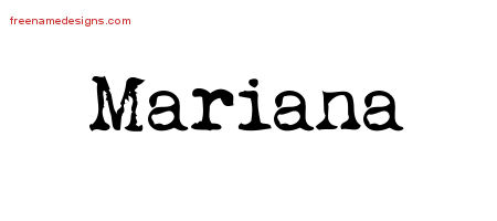 Mariana Vintage Writer Name Tattoo Designs