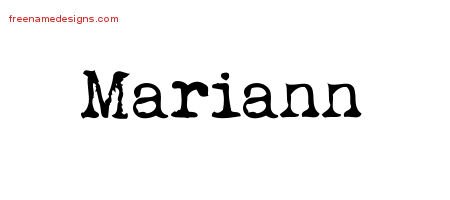 Mariann Vintage Writer Name Tattoo Designs