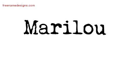 Marilou Vintage Writer Name Tattoo Designs