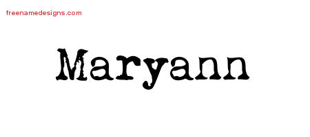 Vintage Writer Name Tattoo Designs Maryann Free Lettering - Free Name ...