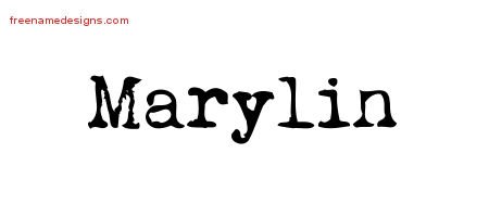 Marylin Vintage Writer Name Tattoo Designs
