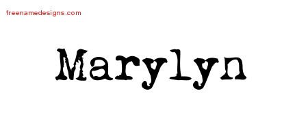 Marylyn Vintage Writer Name Tattoo Designs