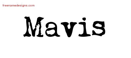 Mavis Vintage Writer Name Tattoo Designs