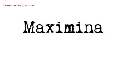 Maximina Vintage Writer Name Tattoo Designs