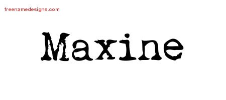 Maxine Vintage Writer Name Tattoo Designs