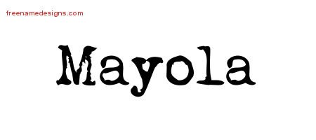 Mayola Vintage Writer Name Tattoo Designs