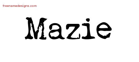 Mazie Vintage Writer Name Tattoo Designs