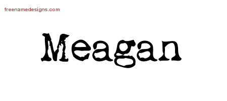 Meagan Vintage Writer Name Tattoo Designs
