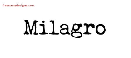 Milagro Vintage Writer Name Tattoo Designs