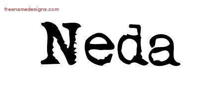 Neda Vintage Writer Name Tattoo Designs