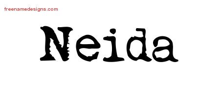 Neida Vintage Writer Name Tattoo Designs