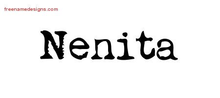 Nenita Vintage Writer Name Tattoo Designs
