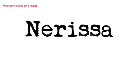 Nerissa Vintage Writer Name Tattoo Designs