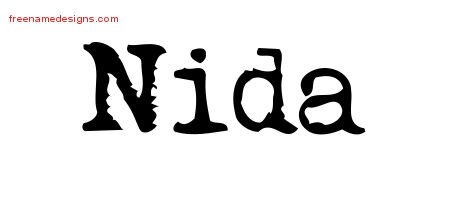 Nida Vintage Writer Name Tattoo Designs