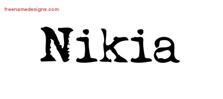 Nikia Vintage Writer Name Tattoo Designs