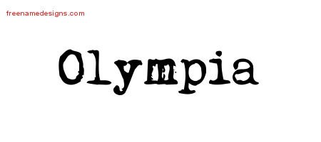 Olympia Vintage Writer Name Tattoo Designs