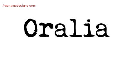 Oralia Vintage Writer Name Tattoo Designs