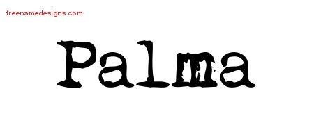 Palma Vintage Writer Name Tattoo Designs