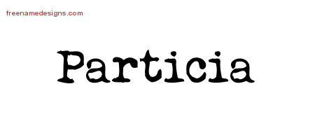 Particia Vintage Writer Name Tattoo Designs