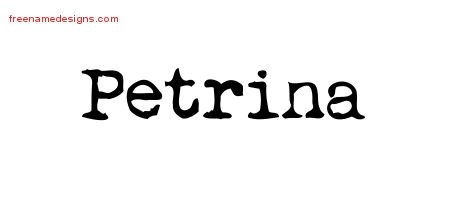 Petrina Vintage Writer Name Tattoo Designs