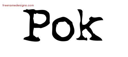 Pok Vintage Writer Name Tattoo Designs
