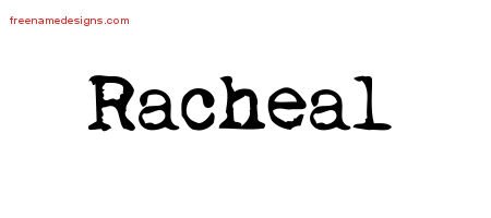 Racheal Vintage Writer Name Tattoo Designs