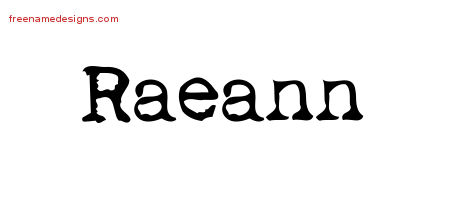 Raeann Vintage Writer Name Tattoo Designs