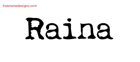 Raina Vintage Writer Name Tattoo Designs