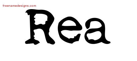 Rea Vintage Writer Name Tattoo Designs