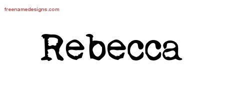 Rebecca Vintage Writer Name Tattoo Designs