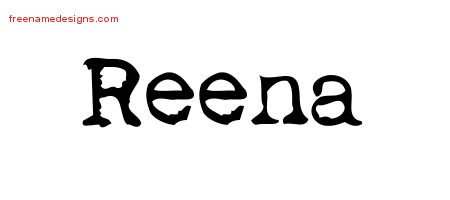 Reena Vintage Writer Name Tattoo Designs