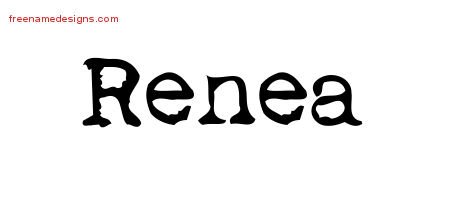 Renea Vintage Writer Name Tattoo Designs