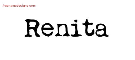Renita Vintage Writer Name Tattoo Designs