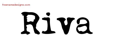Riva Vintage Writer Name Tattoo Designs