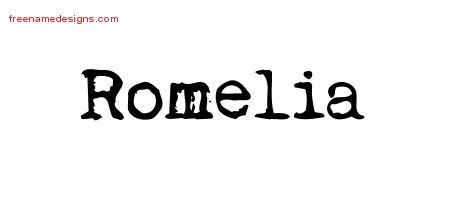 Romelia Vintage Writer Name Tattoo Designs