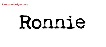 Ronnie Vintage Writer Name Tattoo Designs