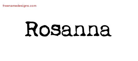 Rosanna Vintage Writer Name Tattoo Designs